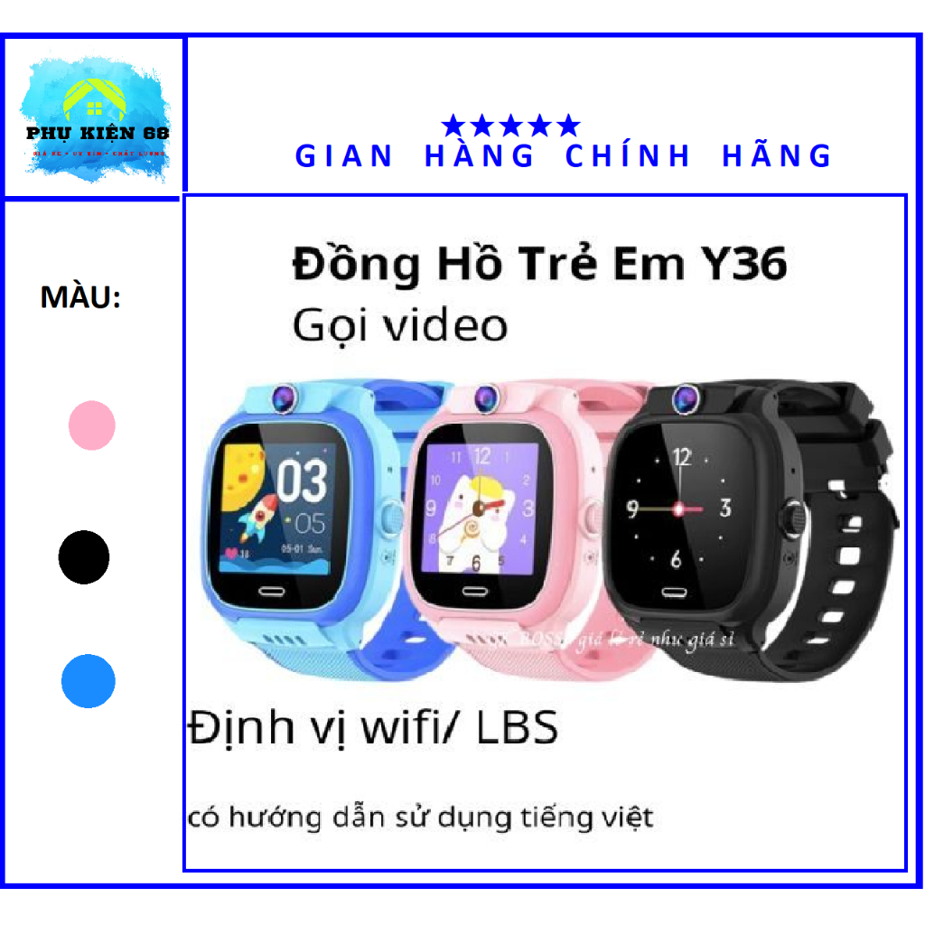 (CALL VIDEO) Đồng Hồ Thông Minh Trẻ Em Y36/C80, Lắp Sim Nghe Gọi - Định Vị Cảnh Báo Nguy Hiểm (Bản Có Cường Lực
