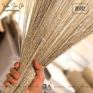 Rèm Sợi Chỉ Kim Tuyến Màu Be Champagne - Trang Trí Tiệc Cưới, Nhà Hàng, Event, Màn Sợi Chỉ Vách Ngăn RS02