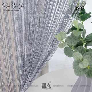Rèm Sợi Chỉ Sợi Kim Tuyến Màu Xám - Trang Trí Nhà Ở, Tiệc Cưới, Tiệm Tóc, Nails, Spa, Homestay, Clinic [KT 3M X 3M]