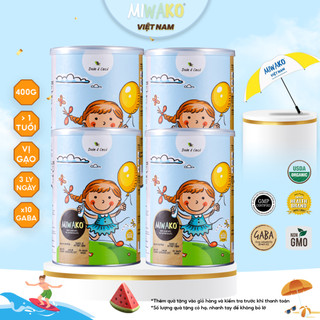 Sữa Công Thức Hạt Thực Vật Hữu Cơ Miwako Vị Gạo Hộp 400g x 4 Hộp