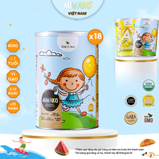  Thùng 18 Hộp Sữa Công Thức Thực Vật Hữu Cơ Miwako Vị Gạo 400gr - Miwako Việt Nam