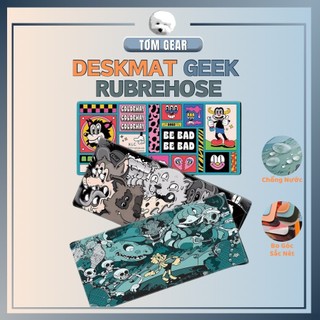 Deskmat GEEK Rubrehose Miếng Lót Chuột cỡ lớn 800x300mm 900x400mm dày 4mm Chống trượt Tặng túi rút