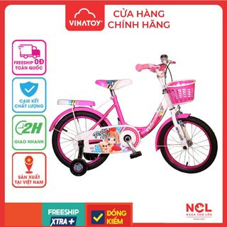Xe Đạp Trẻ Em Vinatoy Nhựa Chợ Lớn 16 inch Kiểu Nữ Cho Bé Từ 5 đến 7 Tuổi