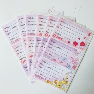 Nhãn vở campus kawaii nt-kwi18 - 18 chiếc/tập