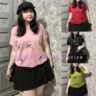  Áo Thun Đính Nơ Bigsize Ngoan Xinh Yêu Mẫu Mới Phong Cách Douyin  Thỏ bigsize 60-92KG   