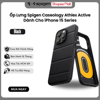 Ốp lưng iphone 15 pro / 15promax spigen caseology athlex active black chất liệu tpu và pc