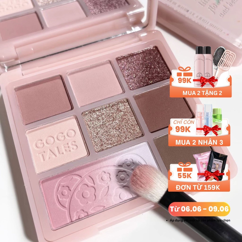 Bảng phấn mắt gấu GOGO TALES 8 ô màu Garden Bear Eyeshadow Palette Heartbeat Star Yarn Eyeshadow GT4