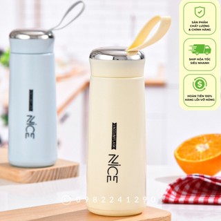 Bình giữ nhiệt lõi thủy tinh vỏ bọc nhựa 450ml kèm dây xách tiện lợi