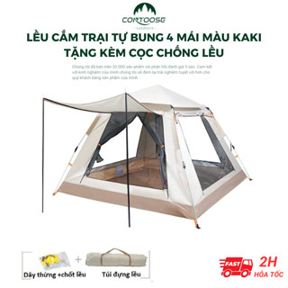 Lều cắm trại tự bung Panorama lều du lich dã ngoại lều câu cá 4- 6 người, dễ dàng gập mở có mái che, chống côn trùng