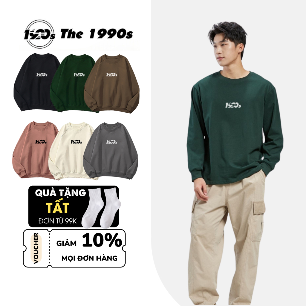 Áo sweater nam nữ local brand the 1990s chất liệu nỉ bông dày dặn form unisex phong cách hàn quốc tay dài