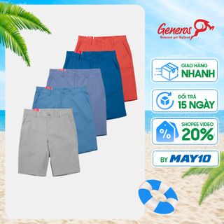 Quần short kaki nam GENEROS 160123132MF nhiều màu vải cotton thiết kế trẻ trung năng động dễ phối đồ