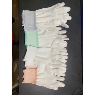 1 đôi găng tay sợi polyester phủ pu ngón trắng size s , sx,m,l