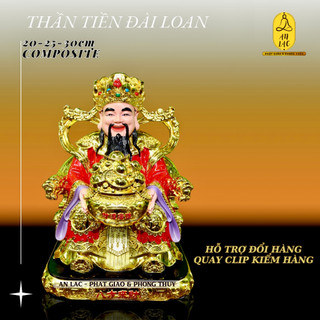 Tượng thần tiền - thần phát composite màu đỏ cao 20cm - 25cm