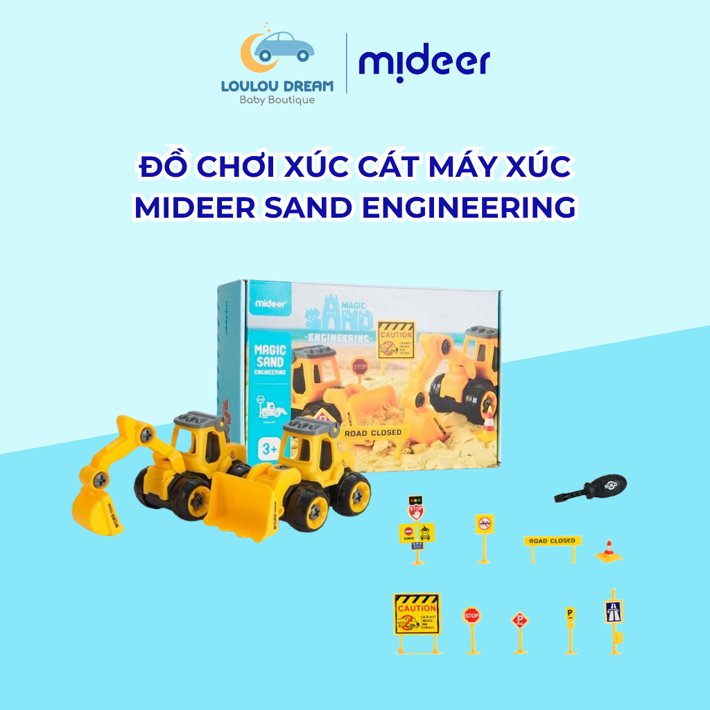 Đồ chơi xúc cát máy xúc Mideer sand engineering