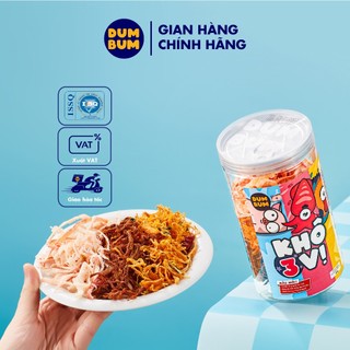 Khô mix 3 vị khô mực, khô gà, khô heo DumBum hộp 230g đồ ăn vặt Hà Nội