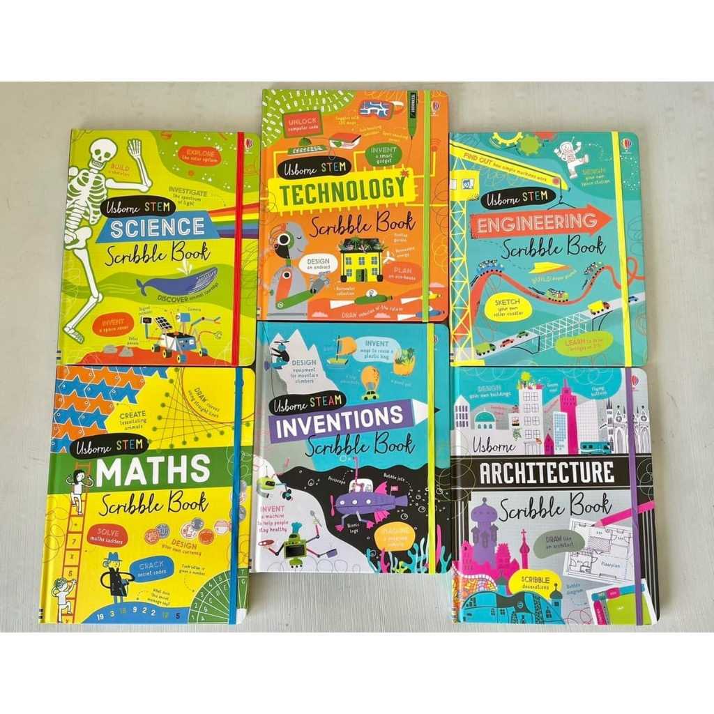 [SÁCH STEM] Usborne STEM Scribble Book - 6 Books| Bản Nhập Khẩu