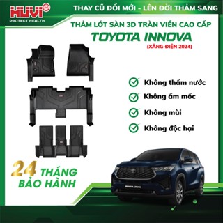 |TẶNG LÓT CỐP| Thảm lót sàn ô tô Toyota Innova Cross 2024 (Bảng Hybrid) tràn viền bậc cửa Huvi
