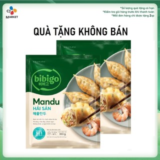 [Quà tặng] Combo 2 gói Mandu Bibigo Hải sản (Gói lớn 350g x 2) (khi mua 8 Cơm chiên)
