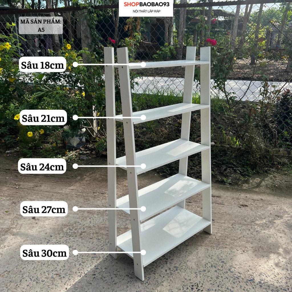 Kệ gỗ decor hình thang trang trí nội thất phong cách Hàn chất liệu MDF hiện đại - A5 | BigBuy360 - bigbuy360.vn