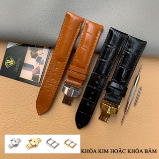  Dây Đồng Hồ Nam Da Bò Dập Vân Cá Sấu Nhiều Màu  Bộ SP gồm: Chốt Khóa Tool tháo lắp -DĐH02 