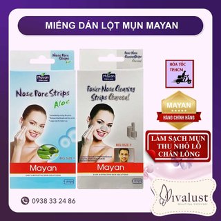 Miếng dán mũi lột mụn mayan lột mụn cám than hoạt tính / lô hội/ 4 miếng