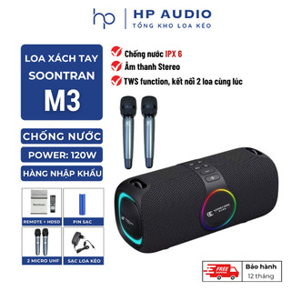 Loa karaoke chống nước ipx6 soontran m3 | loa karaoke bluetooth - loa nghe nhạc, hát karaoke ngoài trời. bass căng mạnh