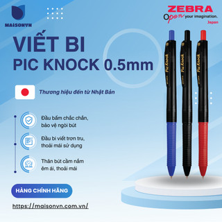 Viết bi bấm Pic Knock 0.5mm - Zebra [Chính hãng]