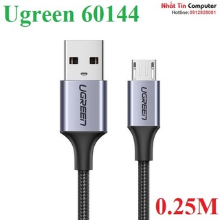 Cáp sạc, dữ liệu usb to micro usb dài 0.25m bọc dù ugreen 60144 cao cấp