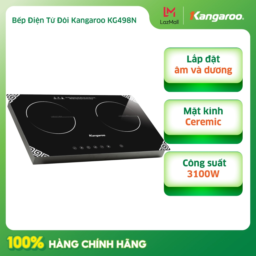 Bếp từ đôi lắp âm và dương - Kangaroo KG498N chính hãng 100% trưng bày mới 99% -Bảo hành 12 tháng