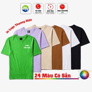 Áo Thun Trơn Nhiều Màu vải Dày THOITRANG24H Nam Nữ Có Đủ Size Lớn Và Nhỏ In Được Logo Đồng Phục