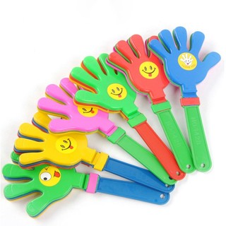 Bàn tay nhựa đập 3 lớp dài 28 cm hình mặt cười tạo tiếng âm thanh - giáo cụ dạy học