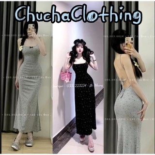 Đầm maxi hoa nhí hai dây body dáng dài đuôi cá siêu xinh - Chuchaclothing