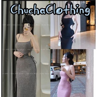Đầm body dài hai dây khoét eo siêu tôn dáng cho nữ - Chuchaclothing