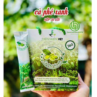 Cà Phê Xanh kháng mỡ thiên nhiên hộp 30 gói tem cào chính hãng
