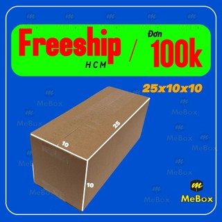 hộp carton gói hàng 25x10x10 bộ 100