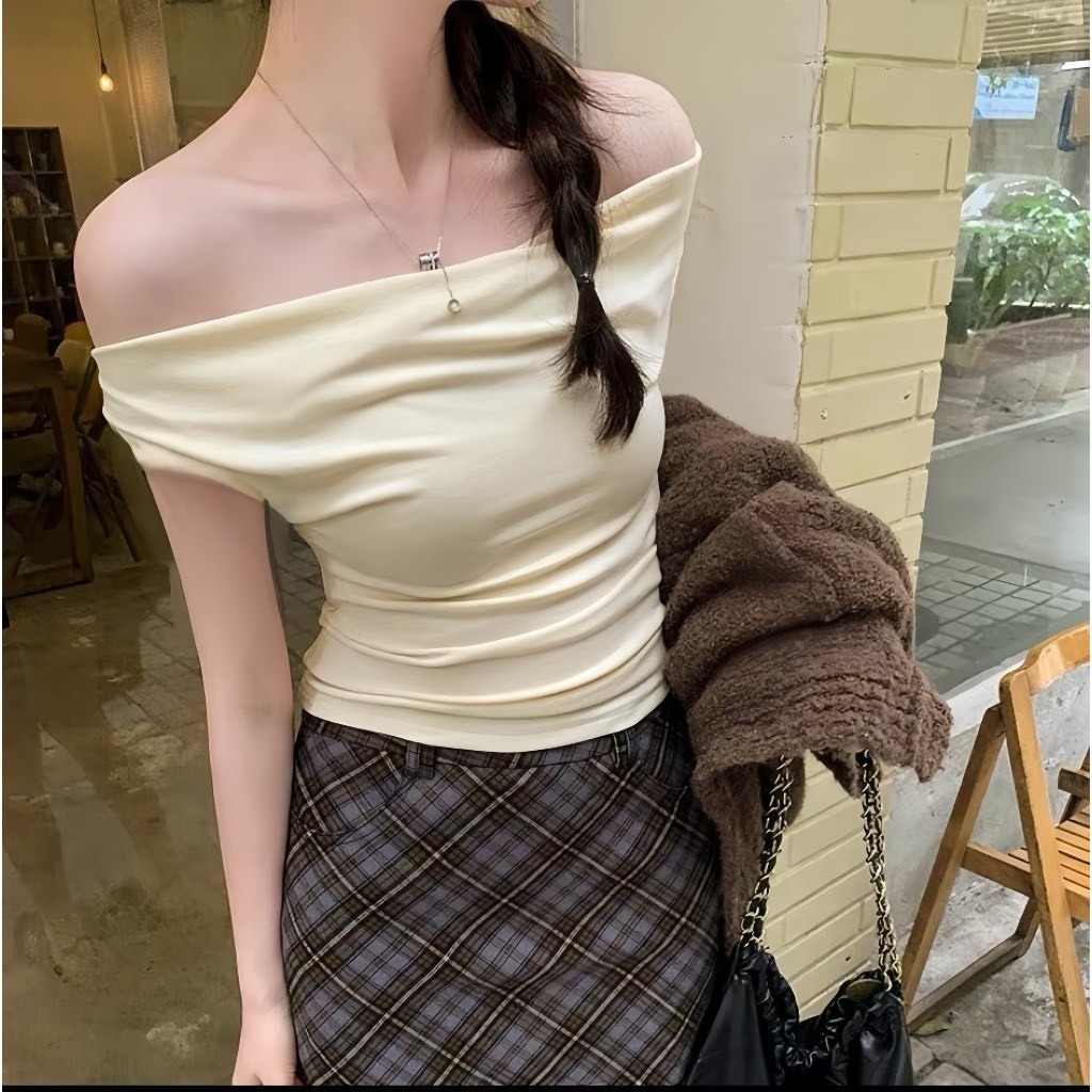 Áo Trễ Vai Nữ AMYYSTORE Áo Kiểu Nữ Phong Cách Tiểu Thư Thanh Lịch MA855 | BigBuy360 - bigbuy360.vn