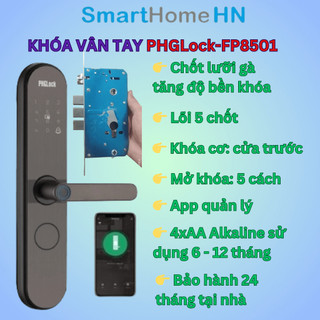 Khóa vân tay phglock fp8501 app tiếng việt