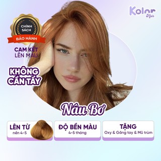  Thuốc nhuộm tóc màu NÂU BƠ siêu dưỡng, combo nhuộm tóc tại nhà KHÔNG CẦN TẨY| Kolor Hair