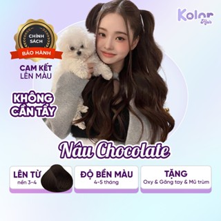 [Tặng bát chổi] Thuốc nhuộm tóc màu NÂU CHOCOLATE siêu dưỡng không tẩy, phủ bạc, combo thuốc nhuộm tại nhà | Kolor Hair