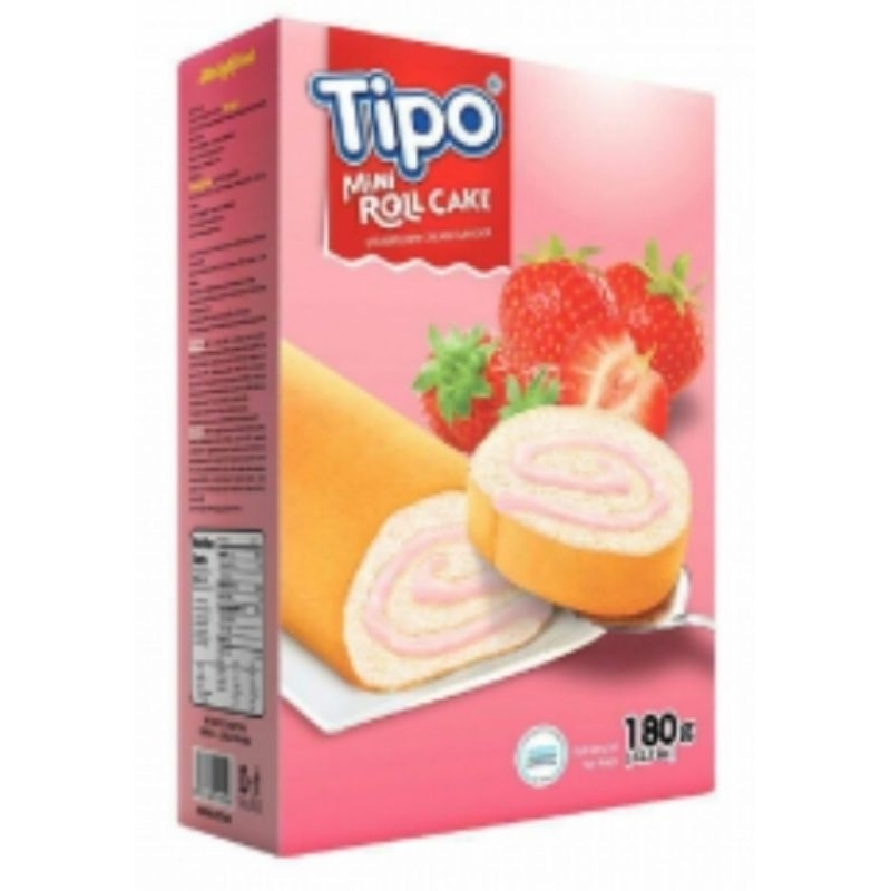 Bánh swissroll Tipo dâu hộp 180g