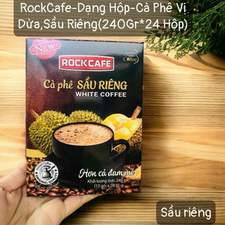 Date 5/2026 cà phê sầu riêng rockcafe hộp 10 gói x 20 g - rock cafe vị sầu riêng mẫu mới - white coffee ruvask