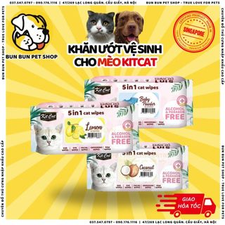 Khăn ướt kháng khuẩn vệ sinh cho mèo Kitcat