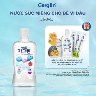 Nước súc miệng ngừa sâu răng vị dâu Garglin Kids cho bé từ 6 tuổi chai 380ml
