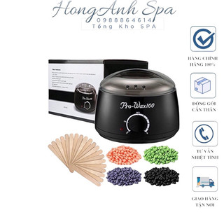 Combo Nồi Nấu Sáp wax Lông Pro wax và 100g Sáp wax Lông hard wax Beans (Nồi Pro Wax Màu Đen )