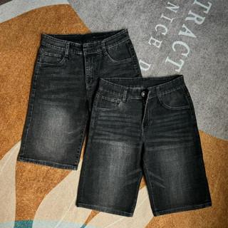 Quần short jean nam ĐEN trơn bản 2024, chất vải jean co giãn, thoải mái vận động, vừa form, giá rẻ