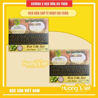 Combo 2 kẹo dừa sáp bến tre ít đường du thảo 200g, kẹo dừa thượng hạng, kẹo dừa bến tre mềm dẻo, đặc sản bến tre