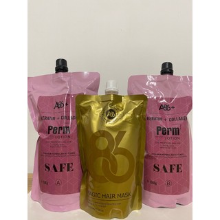 Bộ 3 sản phẩm a86 colagen tươi và uốn duỗi tóc siêu nhanh không cần canh mềm hóa, trung hòa safe 1000ml