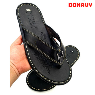 (KM) Dép Kẹp Nam Da Bò Thật 100%, Kiểu Quai Khóa Thời Thượng, May Quai Và Đế Chắc Chắn D.KC