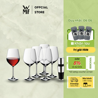  Bộ 6 Ly Vang WMF Easy Plus Burgundy và Dụng Cụ Nút Đậy-Rót Rượu WMF 910299990/0640667920