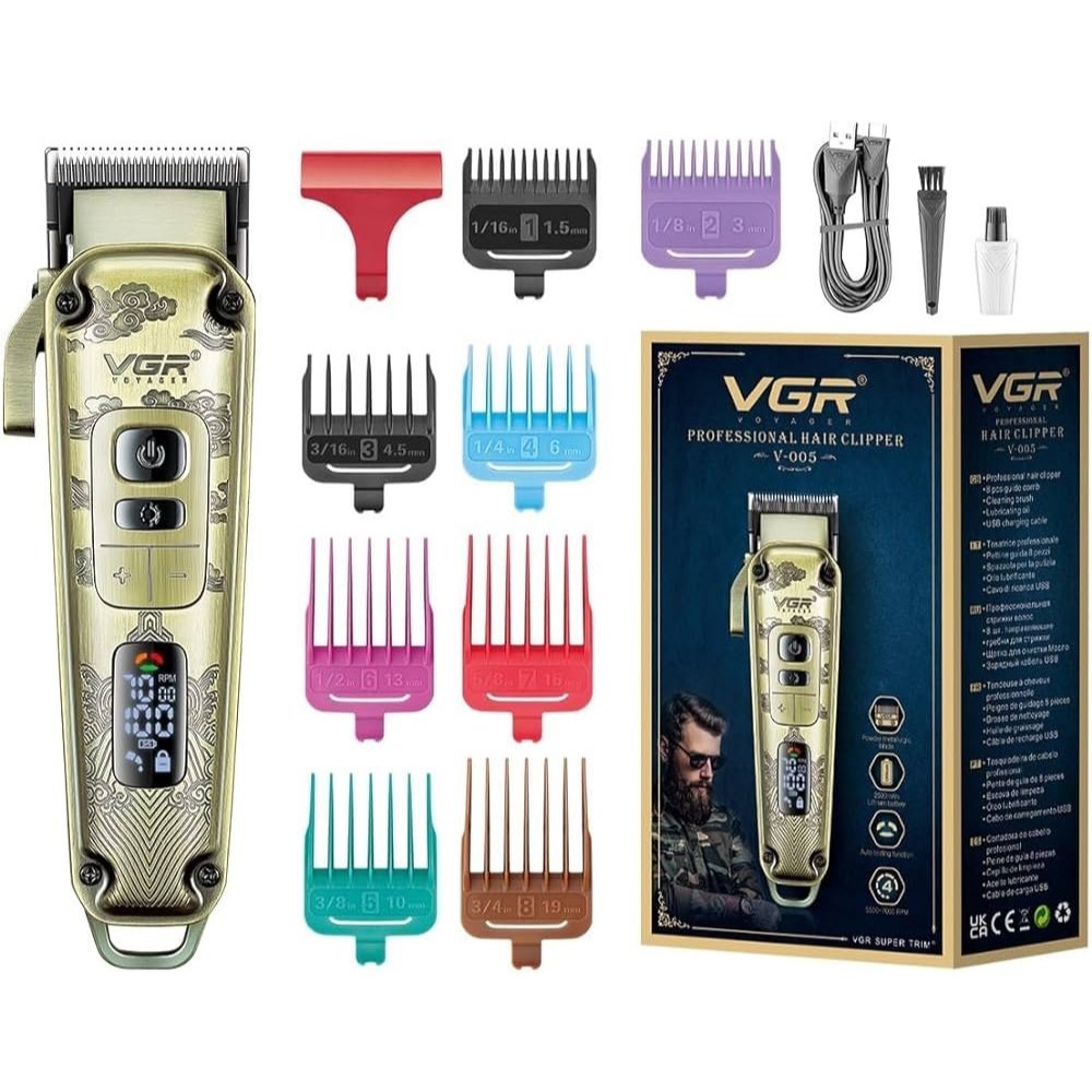 Tông Đơ Barber VGR-005 Kim Loại Nguyên Khối Lưỡi Đơn Xông Tóc VGR V 005 Hairclipper - V005 VGR